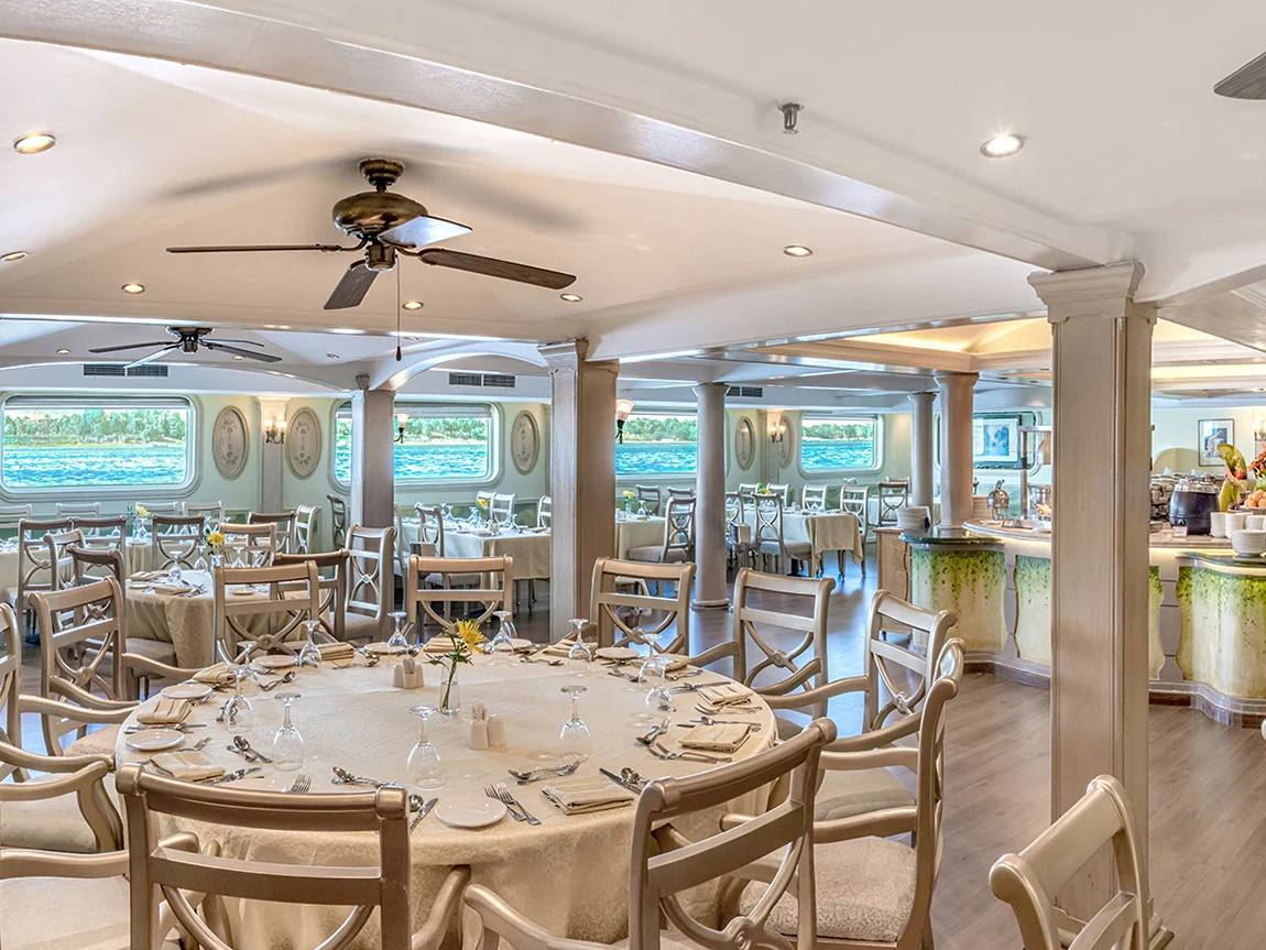 Restaurant aboard the Sonesta Moon Goddess Nile Cruise Ship Nile cruise